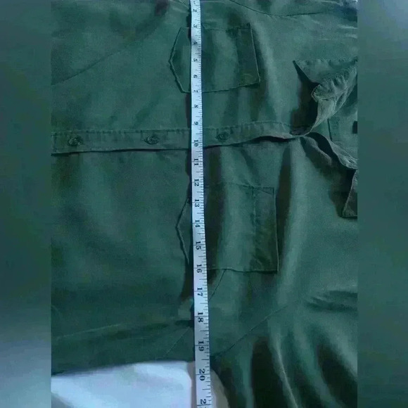 Merona Olive Green Button Down Shirt Dress Women's Medium - Picture 7 of 7